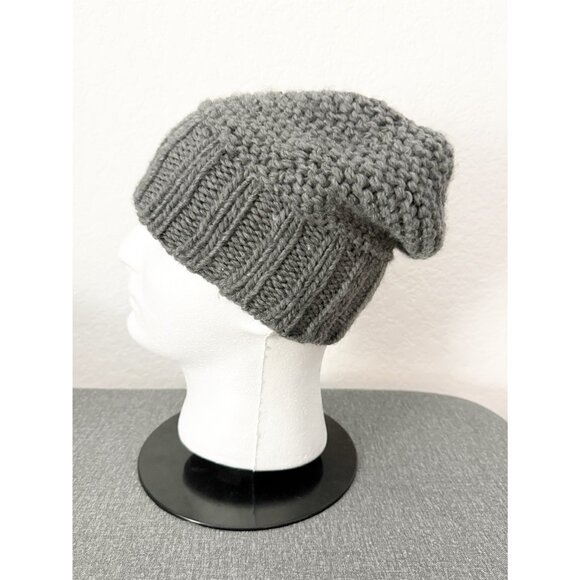 Hat Attack Grey Knit Slouch Beanie O/S - Picture 3 of 7